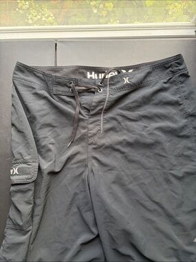 Hurley Black Swim Shorts with Side Cargo